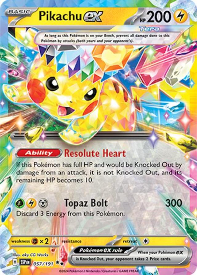 Pokemon TCG: Pikachu ex #57 Pokemon Surging Sparks