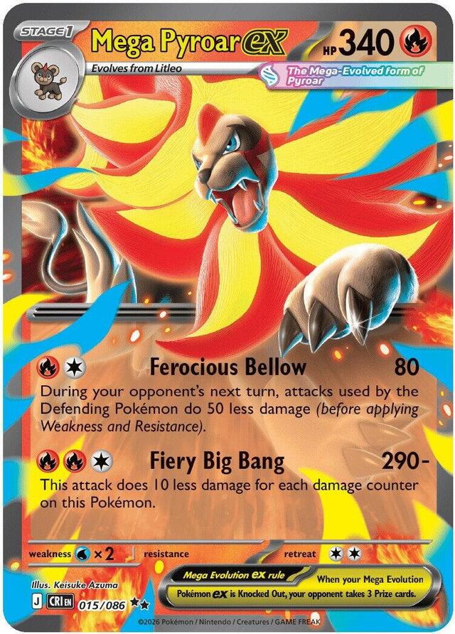 Pokemon TCG: Mega Pyroar ex #15 Pokemon Chaos Rising