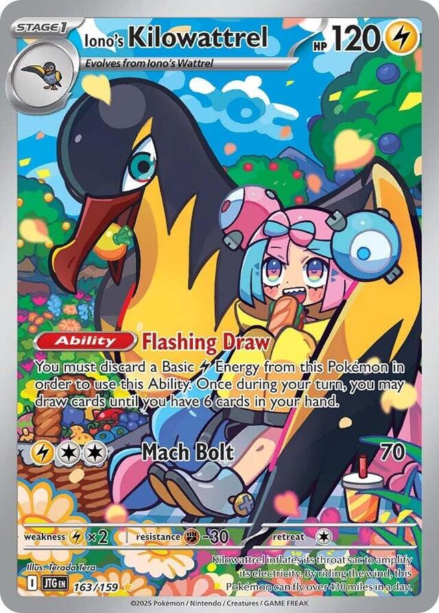 Pokemon TCG: Iono's Kilowattrel #163 Pokemon Journey Together