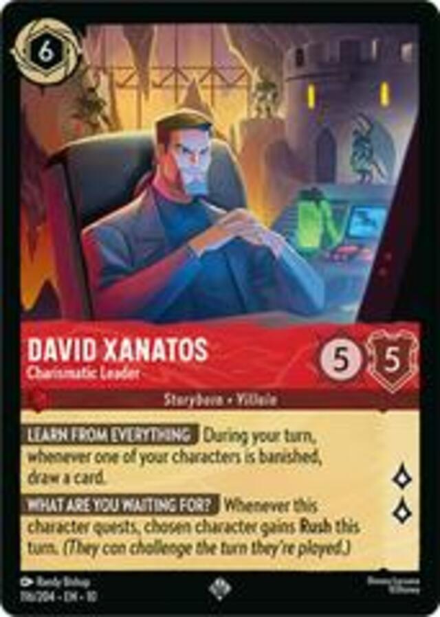 Disney Lorcana: Whispers In The Well SUPER RARE David Xanatos - Charismatic Leader #116/204