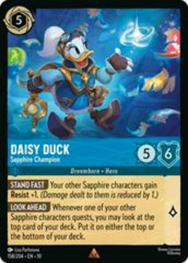 Disney Lorcana: Whispers In The Well RARE Daisy Duck - Sapphire Champion #158/204