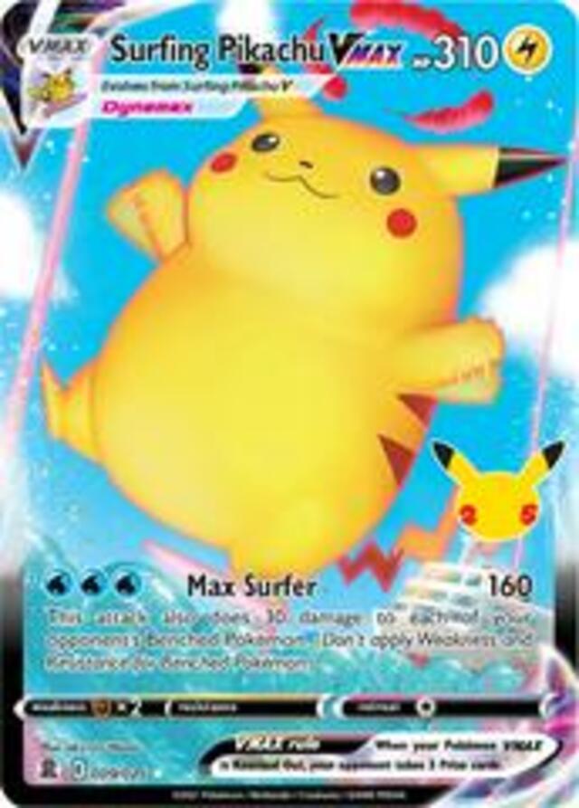 Pokemon TCG: Surfing Pikachu VMAX #9 Pokemon Celebrations