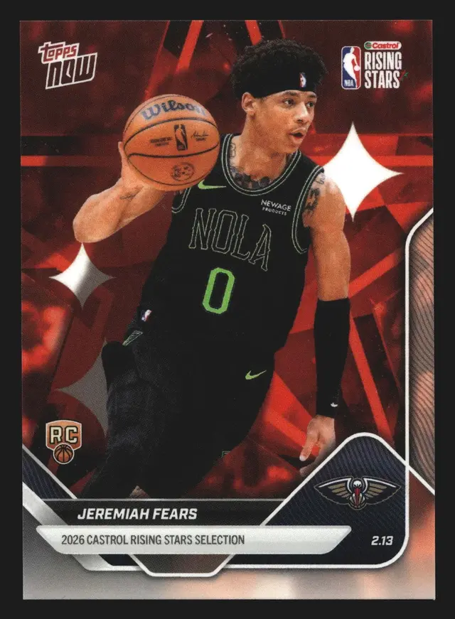 Jeremiah Fears #19 2026 NBA Topps Now Rising Stars