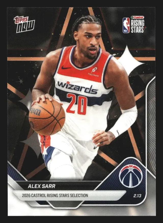 Alex Sarr #2 2026 NBA Topps Now Rising Stars