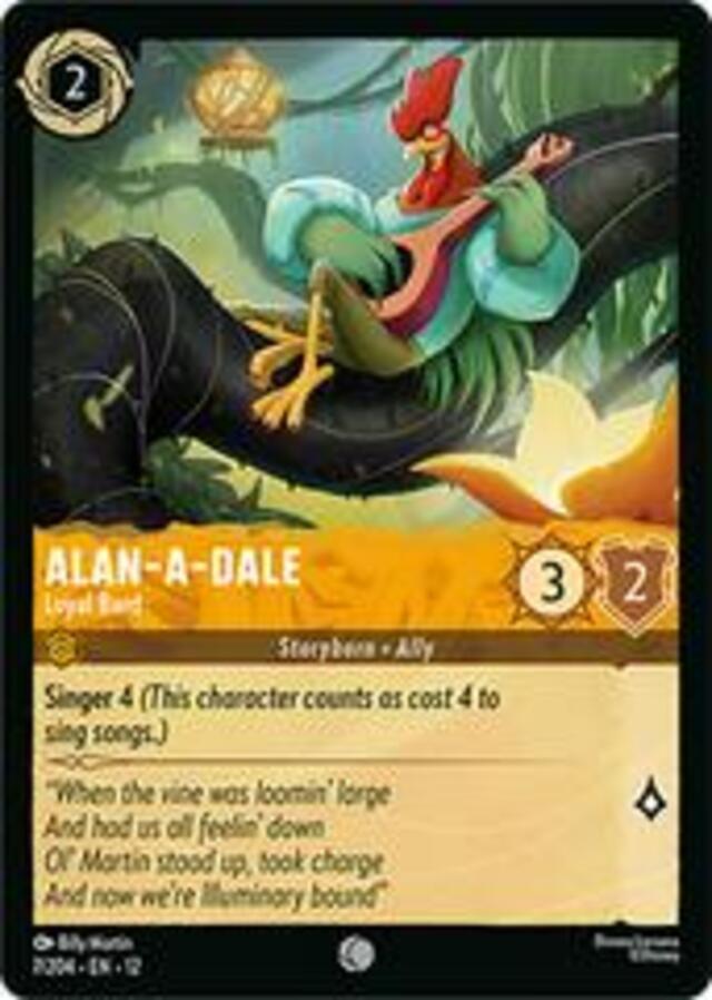Disney Lorcana: Wilds Unknown COMMON Alan A Dale - Loyal Bard #7/204