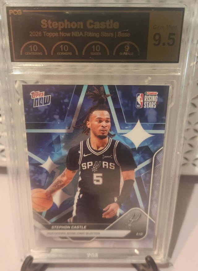 Stephon Castle #RS4 2026 Topps Now NBA Rising Stars PCG Graded 9.5 Gem Mint