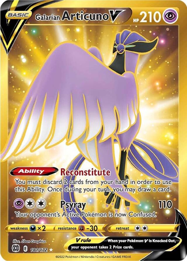 Pokemon TCG: Galarian Articuno V #181 Pokemon Brilliant Stars