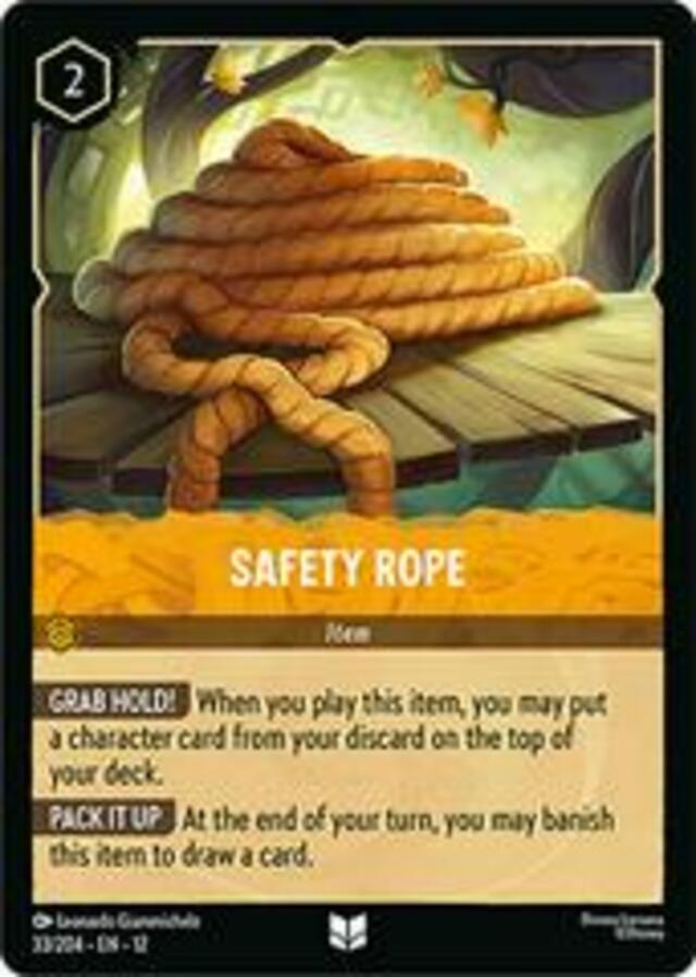 Disney Lorcana: Wilds Unknown UNCOMMON Safety Rope #33/204