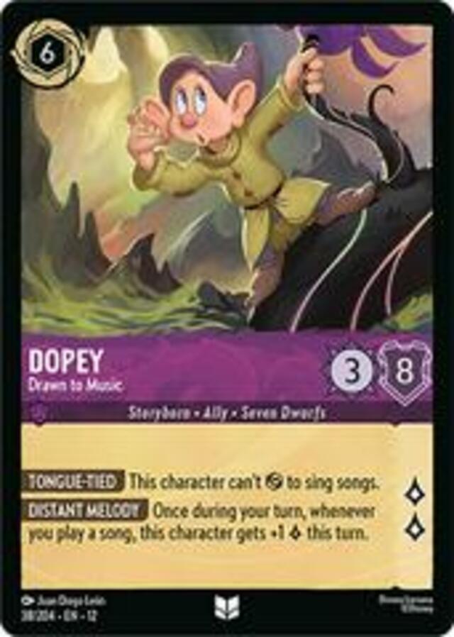 Disney Lorcana: Wilds Unknown UNCOMMON Dopey - Drawn To Music #38/204