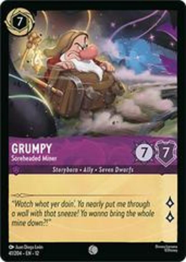 Disney Lorcana: Wilds Unknown COMMON Grumpy - Soreheaded Miner #41/204