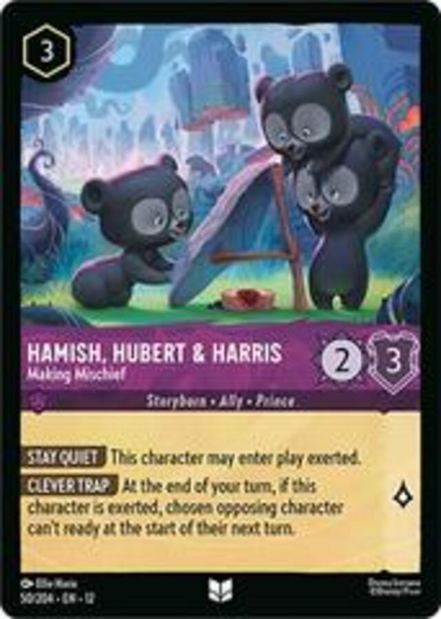 Disney Lorcana: Wilds Unknown UNCOMMON Hamish, Hubert & Harris - Making Mischief #50/204