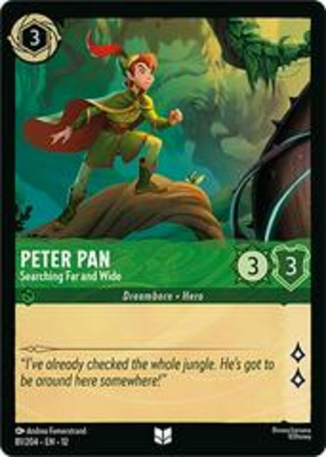 Disney Lorcana: Wilds Unknown UNCOMMON Peter Pan - Searching Far And Wide #81/204