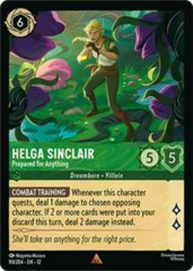Disney Lorcana: Wilds Unknown RARE Helga Sinclair - Prepared For Anything #93/204