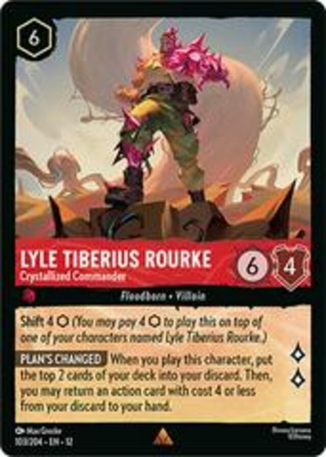 Disney Lorcana: Wilds Unknown RARE Lyle Tiberius Rourke - Crystallized Commander #103/204