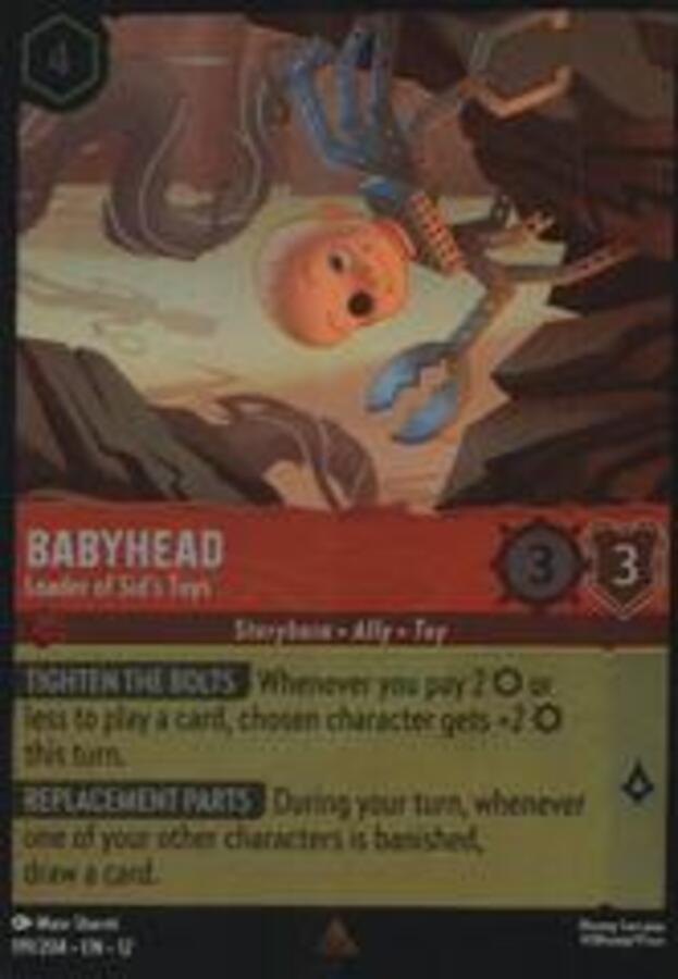Disney Lorcana: Wilds Unknown RARE FOIL Babyhead - Leader Of Sid's Toys #119/204
