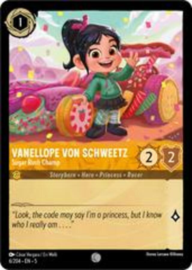 Disney Lorcana: Shimmering Skies COMMON Vanellope Von Schweetz - Sugar Rush Champ #6/204