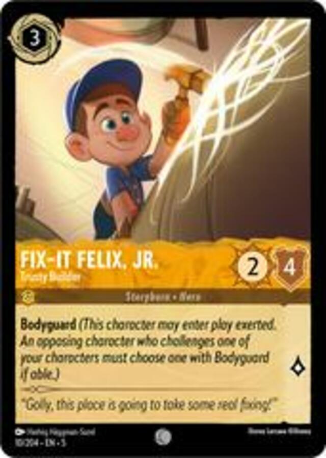 Disney Lorcana: Shimmering Skies COMMON FOIL Fix-It Felix - Trusty Builder #10/204