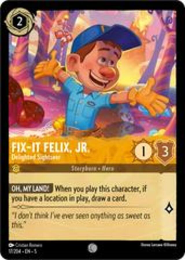 Disney Lorcana: Shimmering Skies COMMON Fix It Felix JR - Delighted Sightseer #17/204