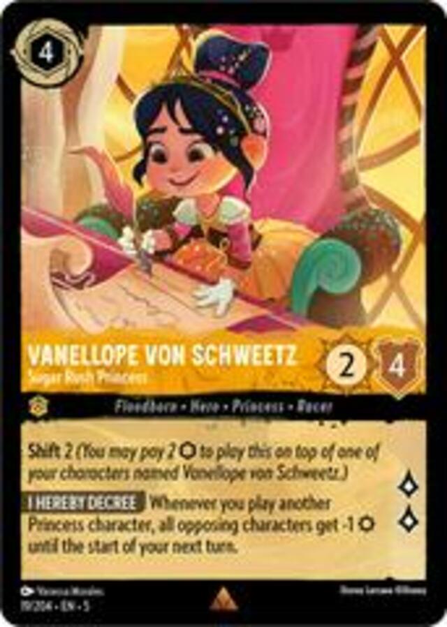 Disney Lorcana: Shimmering Skies RARE Vanellope Von Schweetz - Sugar Rush Princess #19/204