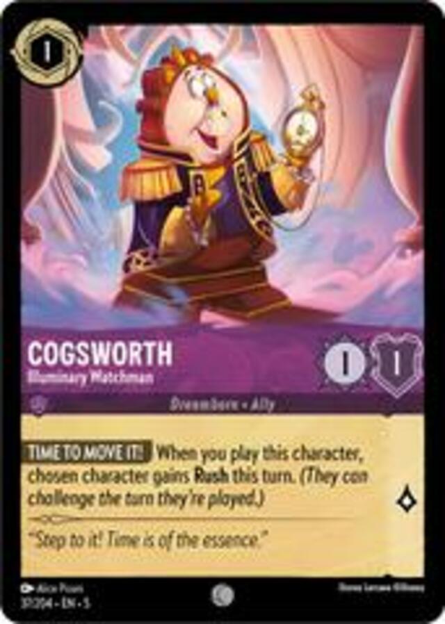 Disney Lorcana: Shimmering Skies COMMON Cogsworth - Illuminary Watchman #37/204
