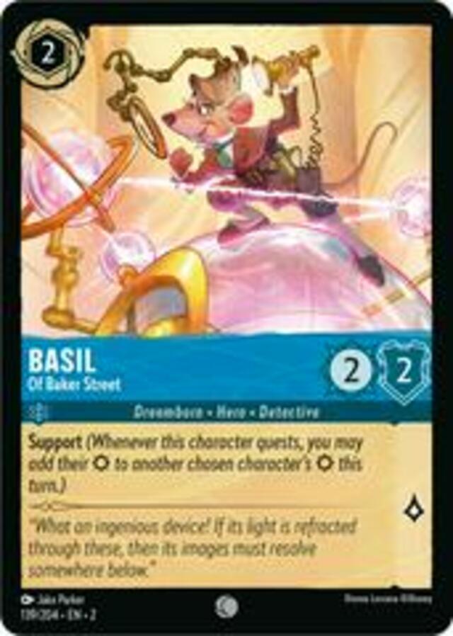 Disney Lorcana: Rise Of The Floodborn COMMON Basil - Of Baker Street #139/204