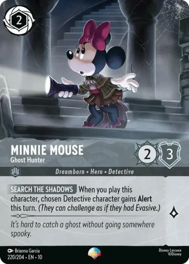 Disney Lorcana: Whisper In The Well EPIC HOLO Minnie Mouse - Ghost Hunter #220/204