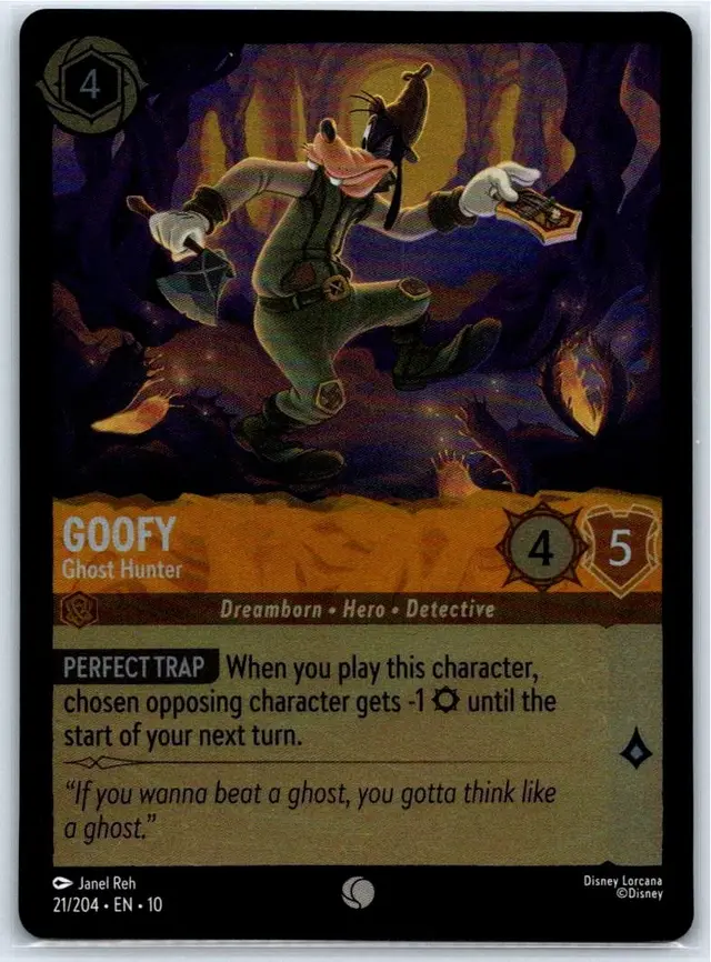 Disney Lorcana: Whispers In The Well COMMON FOIL Goofy - Ghost Hunter #21/204