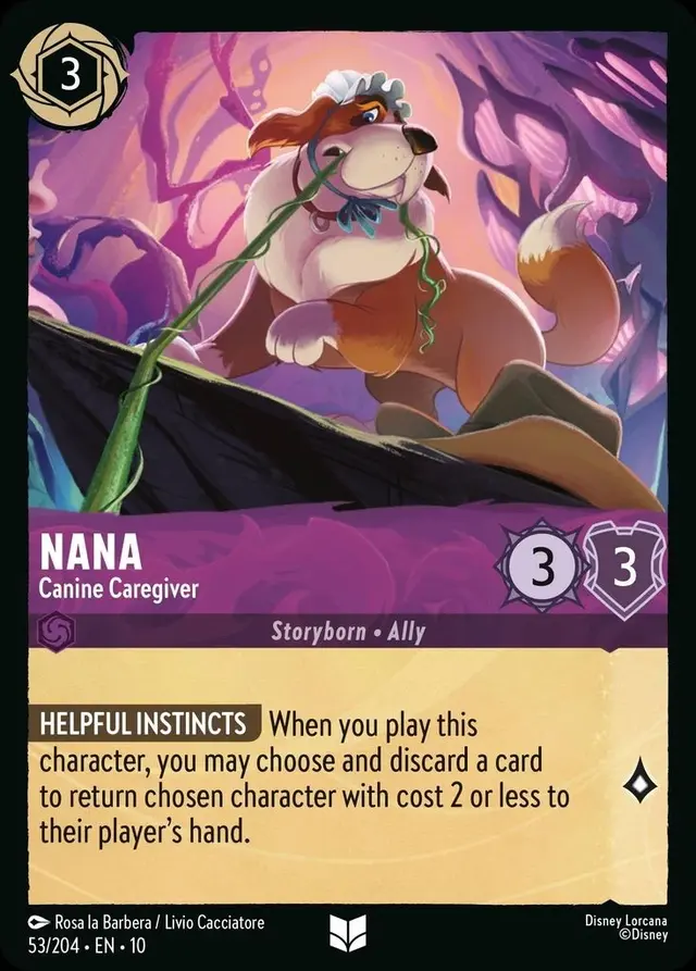 Disney Lorcana: Whispers In The Well UNCOMMON FOIL Nana - Canine Caregiver #53/204