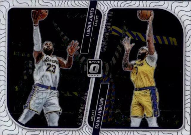 Anthony Davis / LeBron James #1 2023 Donruss Optic Optical Illusions