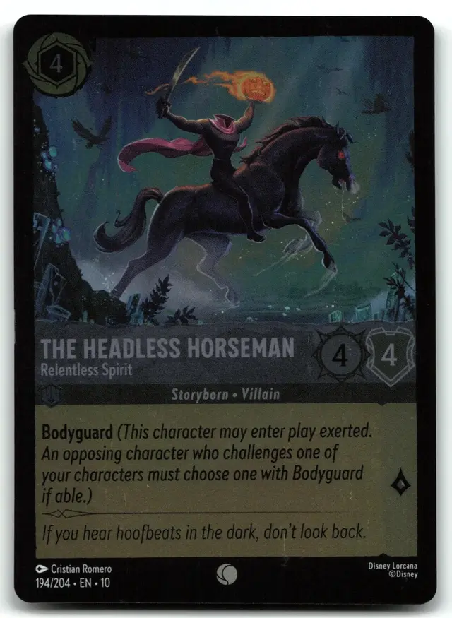 Disney Lorcana: Whispers In The Well COMMON FOIL The Headless Horseman - Relentless Spirit #194/204