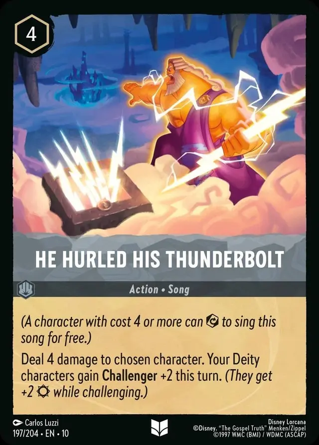 Disney Lorcana: Whispers In The Well UNCOMMON FOIL He Hurled His Thunderbolt #197/204