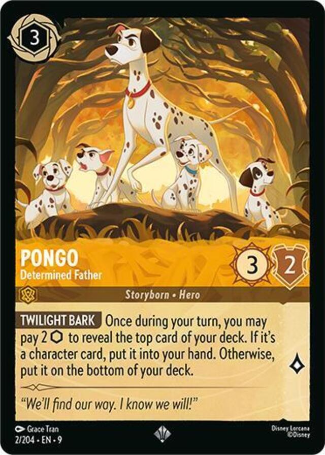 Disney Lorcana: Fabled SUPER RARE Pongo - Determined Father #2/204