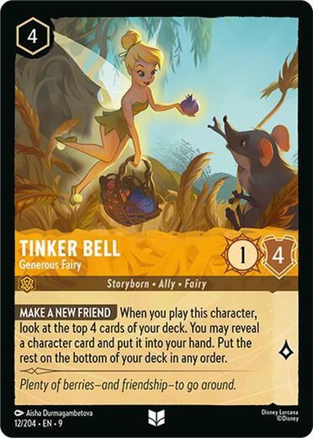 Disney Lorcana: Fabled UNCOMMON Tinker Bell - Generous Fairy #12/204