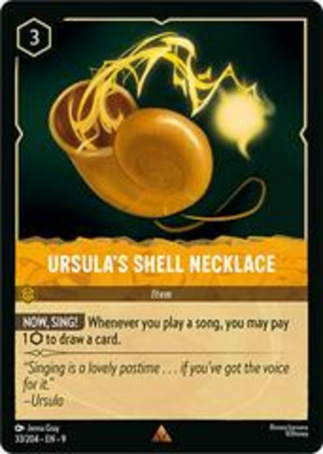 Disney Lorcana: Fabled RARE Ursula's Shell Necklace #33/204