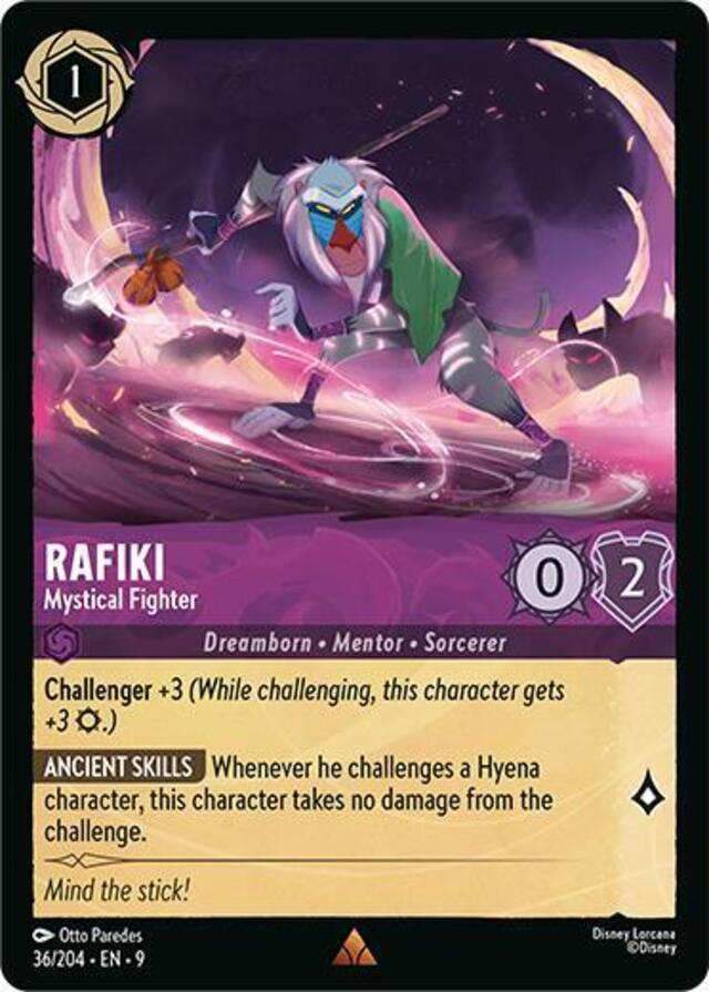 Disney Lorcana: Fabled RARE Rafiki - Mystical Fighter #36/204