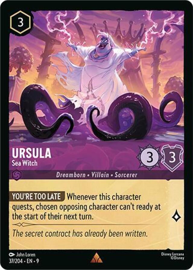 Disney Lorcana: Fabled RARE Ursula - Sea Witch #37/204