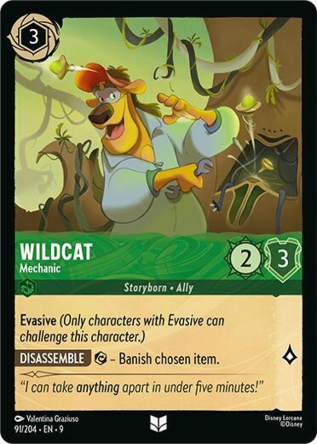 Disney Lorcana: Fabled UNCOMMON Wildcat - Mechanic #91/204