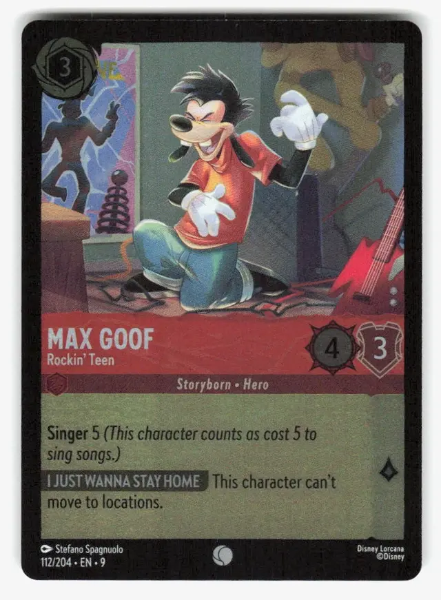 Disney Lorcana: Fabled COMMON FOIL Max Goof - Rockin Teen #112/204