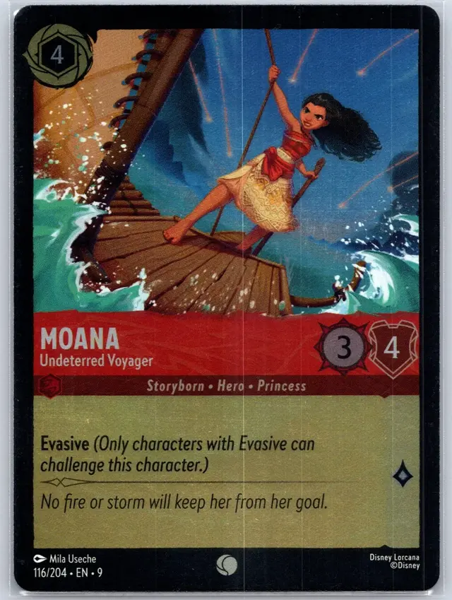 Disney Lorcana: Fabled COMMON FOIL Moana - Undeterred Voyager #116/204