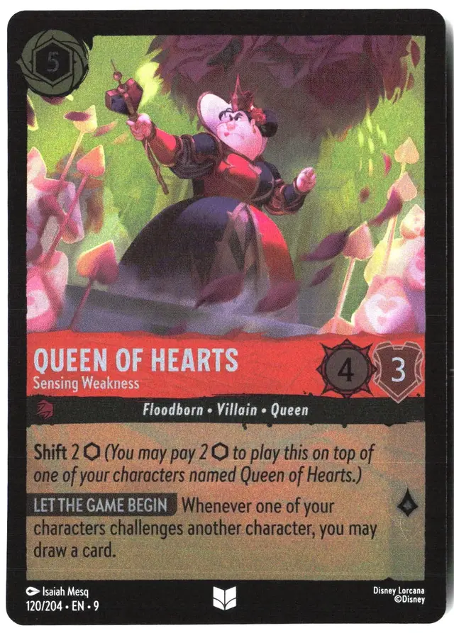 Disney Lorcana: Fabled UNCOMMON FOIL Queen Of Hearts - Sensing Weakness #120/204