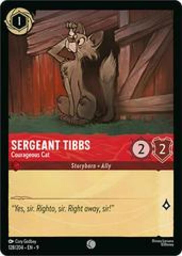 Disney Lorcana: Fabled COMMON FOIL Sergeant Tibbs - Courageous Cat #128/204