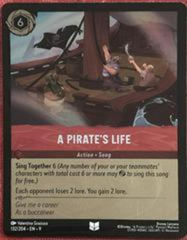 Disney Lorcana: Fabled UNCOMMON FOIL A Pirate's Life #132/204