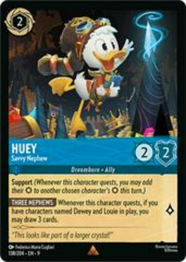 Disney Lorcana: Fabled RARE Huey - Savvy Nephew #138/204