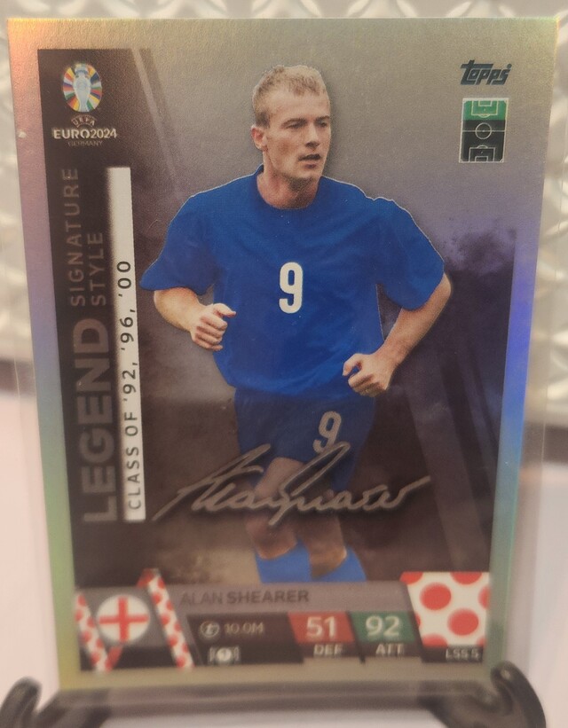 Alan Shearer #LSS5 2024 Topps Match Attax UEFA EURO Legend Signature Style