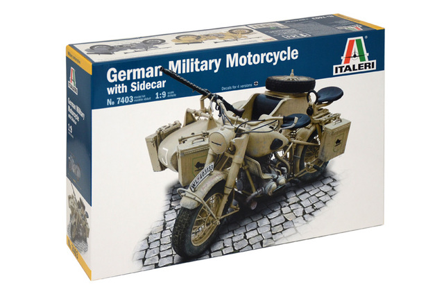 Italeri #7403 1/9 German Military Motorcycle With Sidecar