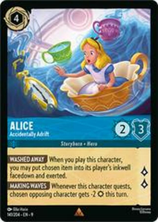 Disney Lorcana: Fabled RARE Alice - Accidentally Adrift #141/204