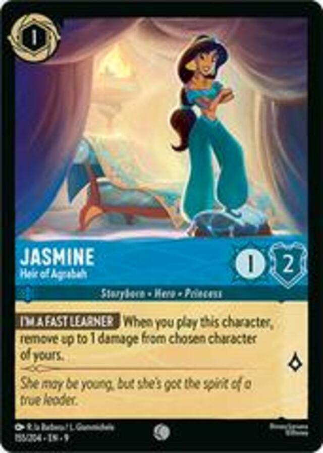 Disney Lorcana: Fabled COMMON Jasmine - Heir Of Agrabah #155/204