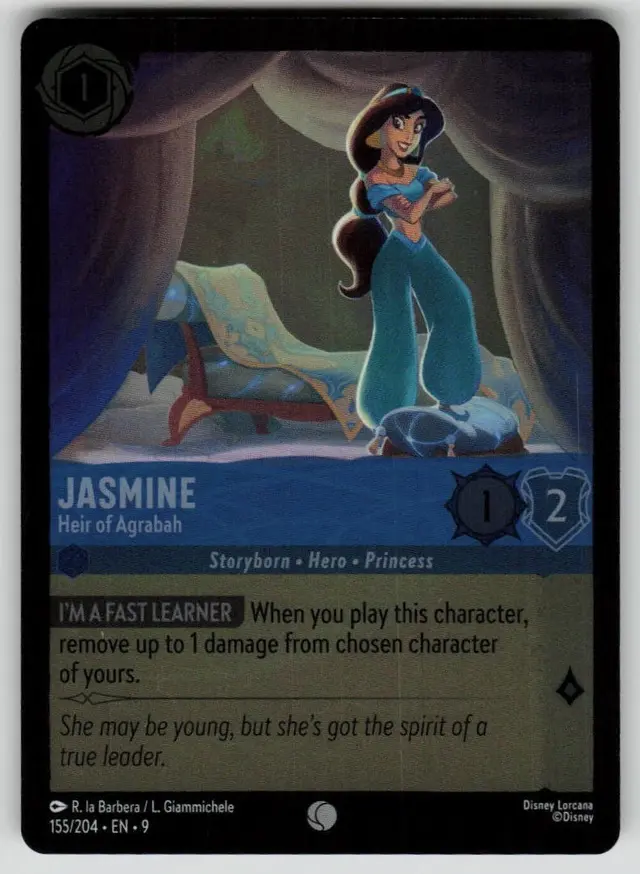 Disney Lorcana: Fabled COMMON FOIL Jasmine - Heir Of Agrabah #155/204