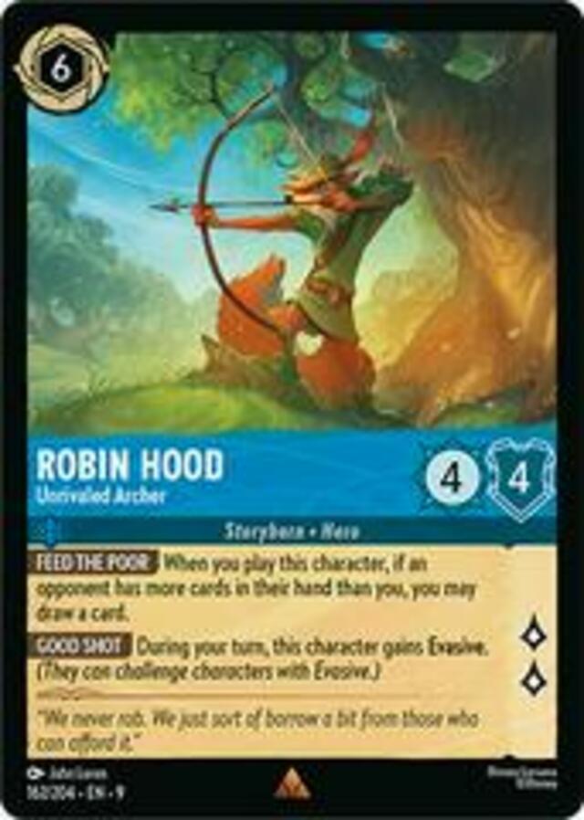 Disney Lorcana: Fabled RARE Robin Hood - Unrivaled Archer #162/204