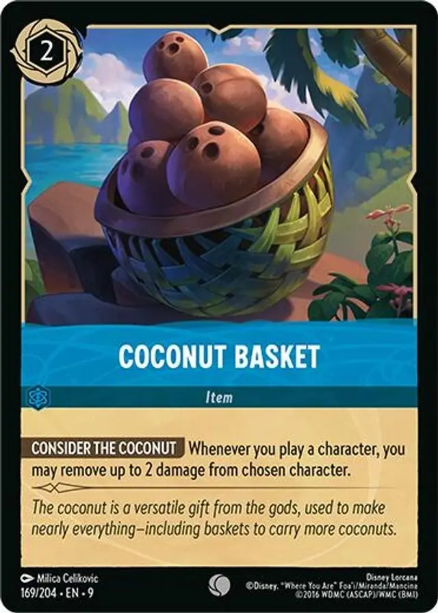 Disney Lorcana: Fabled COMMON FOIL Coconut Basket #169/204